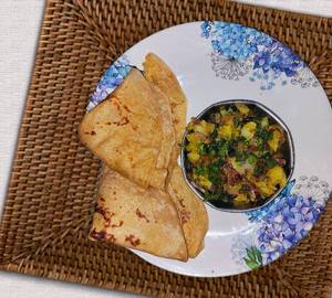 Purn poli 2 white bhaji