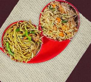 Chicken fried Rice with Chicken noodles combo