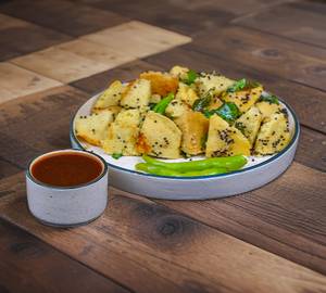 Tasty Protein Dhokla with Imli Chutney