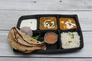 Dahi Veg Thali( Dal+Sabji+Dahi+3Roti+Rice+Salad)