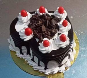 Black forest heart shape cake