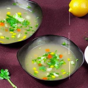 Lemon coriander soup clear thick