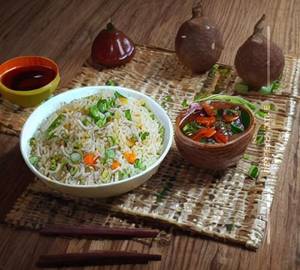 Manchurian triple fried rice