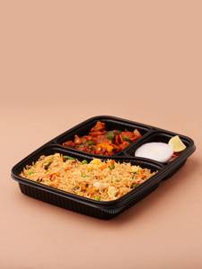 Veg Briyani + Chilli Mushroom Dry