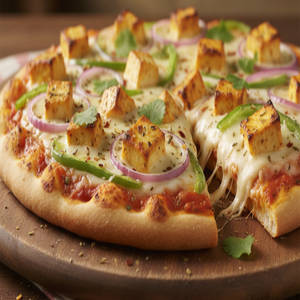 Paneer Onion Capsicum Pizza