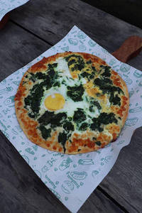 Florentine Baked Egg Spinach Pizza