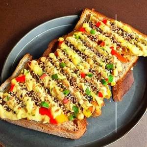 Triple veg cheese toast