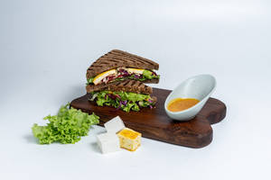 Honey Mustard Paneer Sandwich On Multigrain Brown Bread