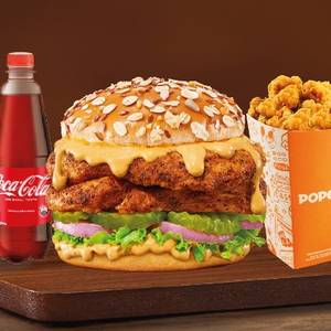 Barbeque Burst Naked Burger - Med Popcorn Meal