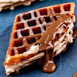 Nutella drizzle waffle