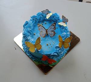 Blue Butterfly Cake