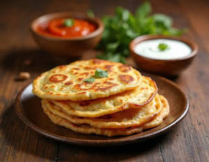 Aloo Pyaaz Parantha (1)+ Green Chutney (100% Restaurant Menu Price)
