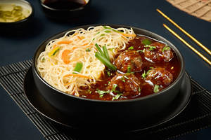 Noodles and Veg Manchurian Bowl