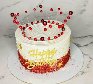 Birthday Red Crown Theme Cake