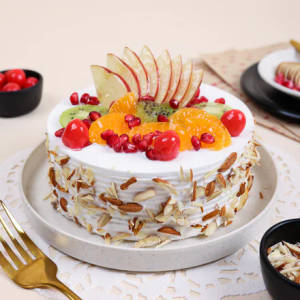 Eggless fresh fruit cake [450 g]