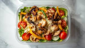 Grilled Mushroom Cheese Salad: