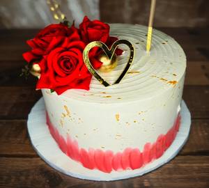 Birthday Red Floral Theme Cake