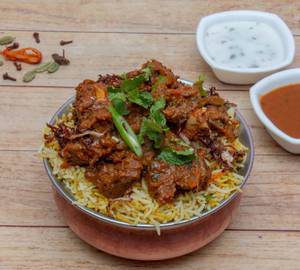 Fried mutton biryani