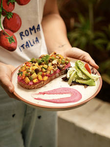 The Beet Hummus Toast