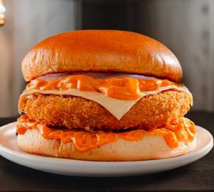 Cheese aloo tikki burger