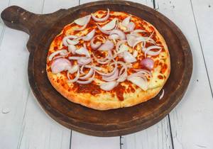 Cheese and onion pizza