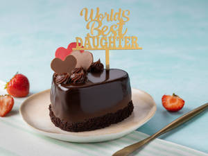 Daughter's Day Special Chocolate & Strawberry Heart Bento Cake [300g]