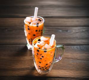 Orange boba tea