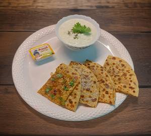 2 Onion Paratha With Curd