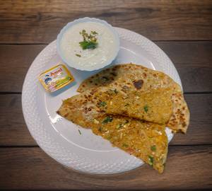 2 Mix Veg Paratha With Curd
