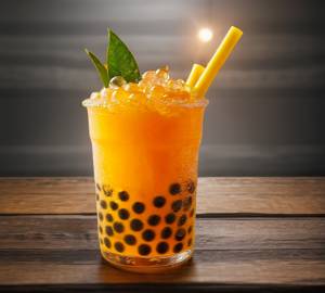 Mango boba tea