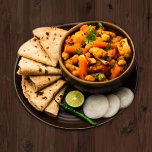 Alu Gobhi Sabji With [ 4 Roti ]