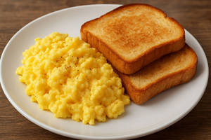 Scrambled Egg With Bread Toast