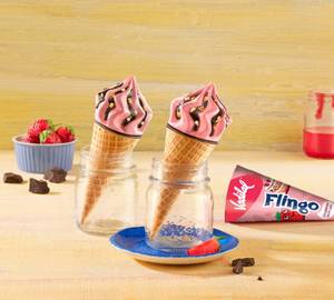 Strawberry Swirl Cake Flingo- Ice Cream Cone [110 Ml] (Pack Of 5)
