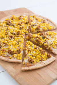 Cheese and corn pizza