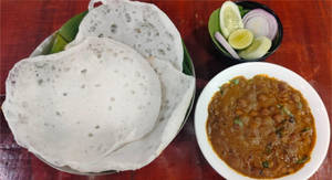 Appam With Kadala Curry And Salad Combo