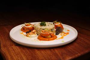 Butter Chicken Meatballs With Herbed Rice