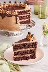 Light chocolate garnishing cake