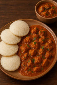 3pcs Idli Chicken Curry