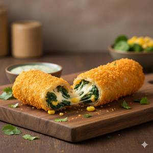 Spinach Cheese Corn Cigar Roll
