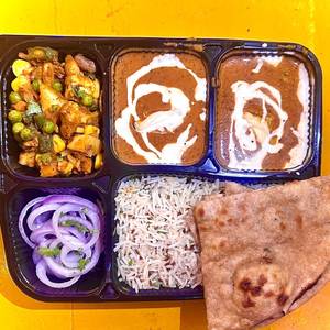 Dal Makhni +Veg Sabji+chutney +Rice+bread Of The Day
