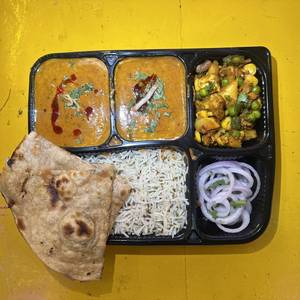 Dal Dhabha +Veg Sabji+chutney +Rice+bread Of The Day