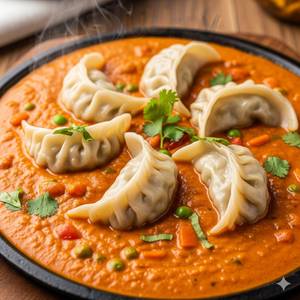 Veg gravy momos [8 pieces]