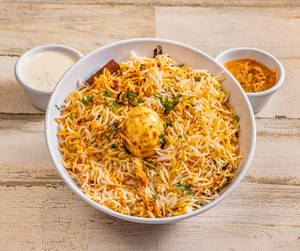 Hyderabadi Egg Biryani (complimentary Raita)