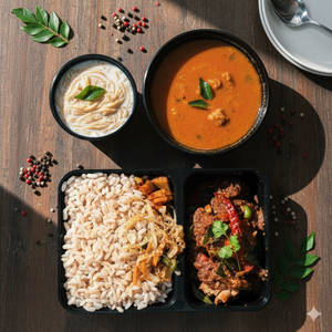 Red Rice + Thoran + Pickle + Sambar +half Buff Roast + Payasam