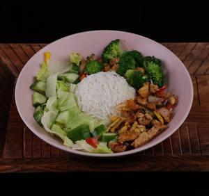 High Protein Broccoli Thai Chicken Rice Bowl