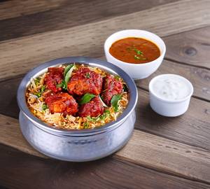 Biryani rice with pokoda