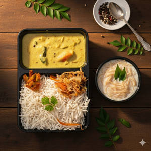 Steam Rice + Thoran + Pickle + Half Veg Mappas + Payasam
