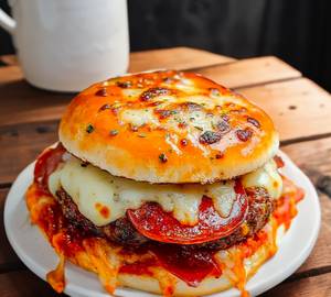 Burger pizza premium veg