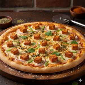 Indian creamy paneer pizza
