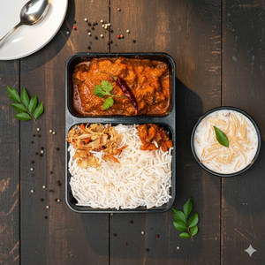 Steam Rice + Thoran + Pickle + Half Buff Curry + Payasam